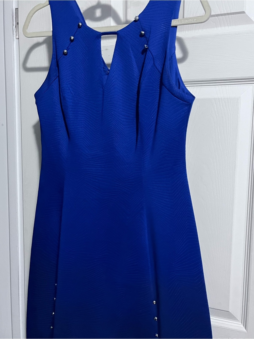 Guess Royal Blue Sleeveless Midi Dress with Stud Accents